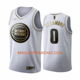 Maillot NBA Detroit Pistons Andre Drummond 0 Nike 2019-20 Blanc Golden Edition Swingman - Homme